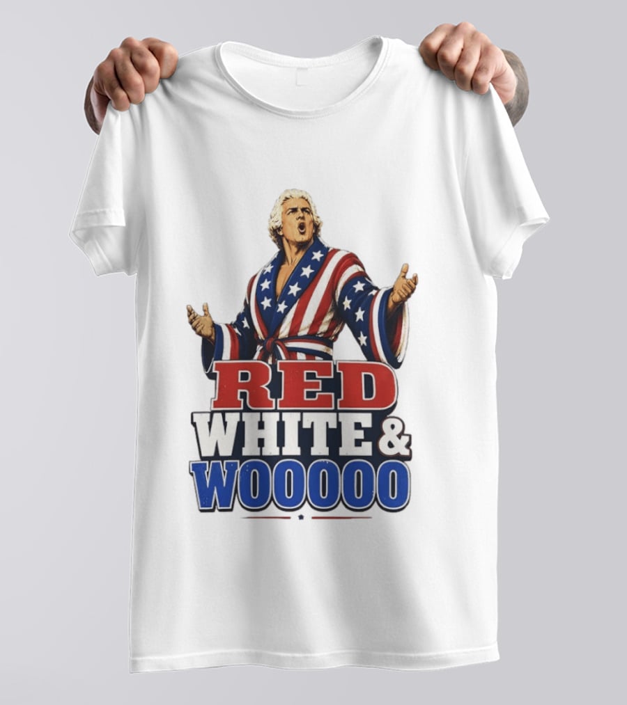 Ric Flair Red White And Woooo USA Wrestling Legend 4th Of July Celebration T-Shirt