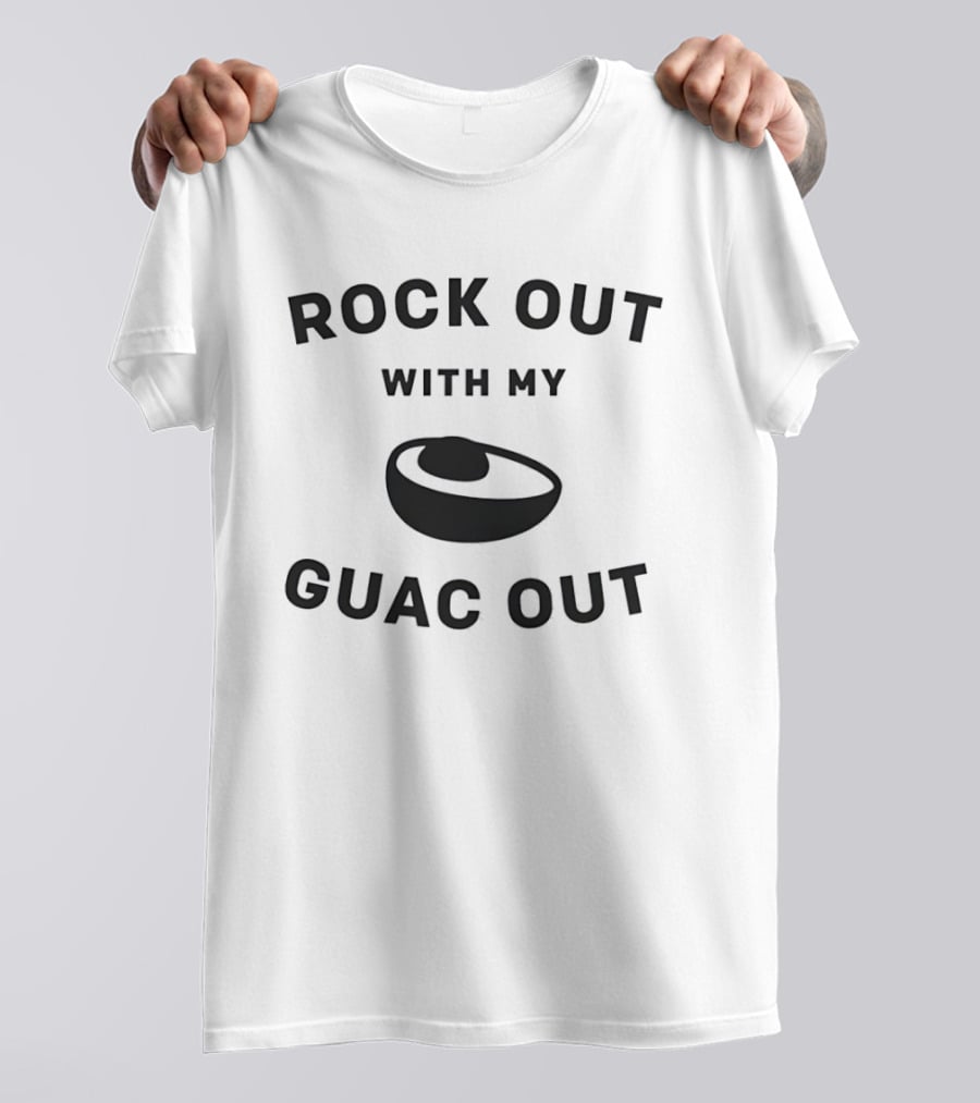 Rock Out With My Guac Out Avocado Humor T-Shirt