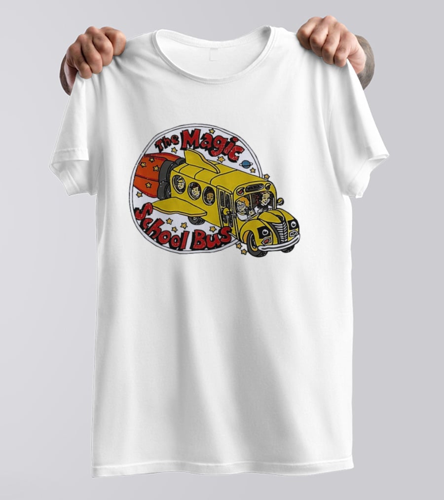 The Magic School Bus Ms Frizzle Arnold Class Characters Cartoon Rocket Bus T-Shirt