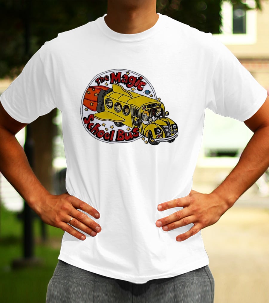 The Magic School Bus Ms Frizzle Arnold Class Characters Cartoon Rocket Bus T-Shirt