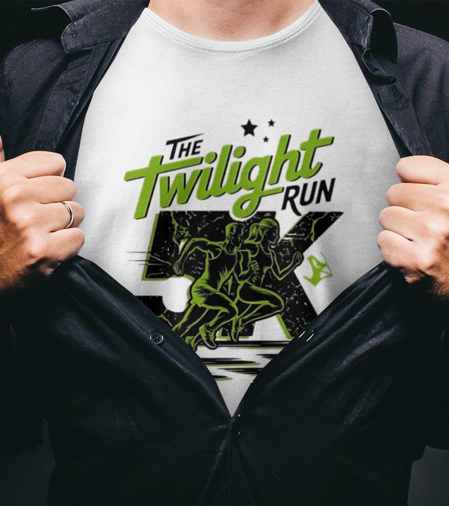 The Twilight Run 5K Runners And Stars Night Race Event T-Shirt