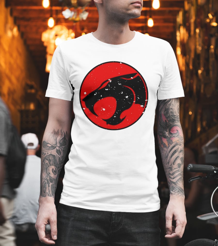 Thunder Jaguar Cat Red Circle T-Shirt
