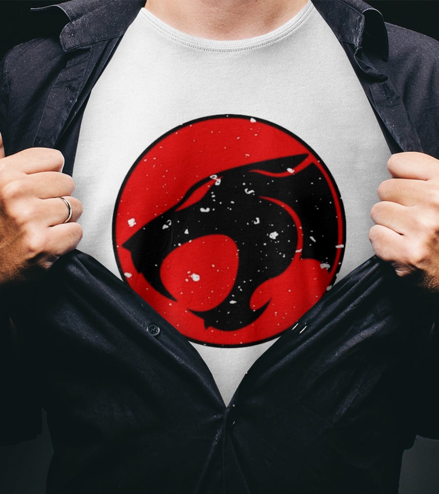 Thunder Jaguar Cat Red Circle T-Shirt