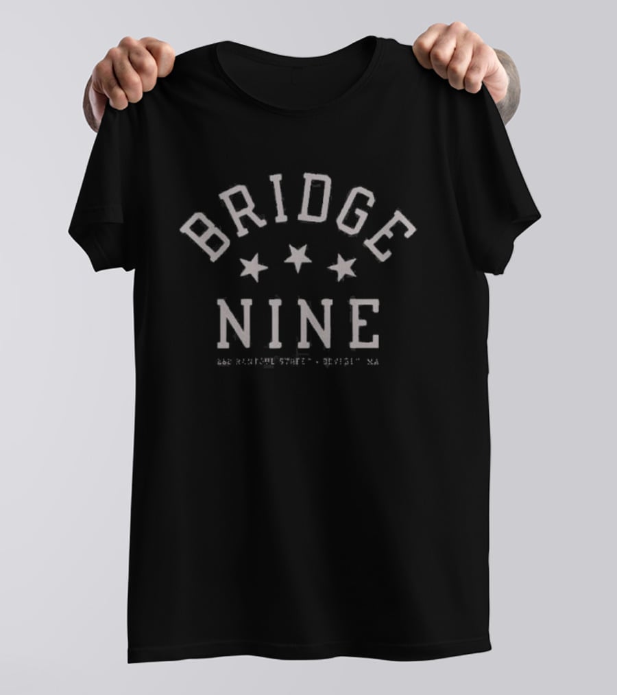 Bridge Nine 3 Stars 282 Rantoul Street Beverly MA T-Shirt