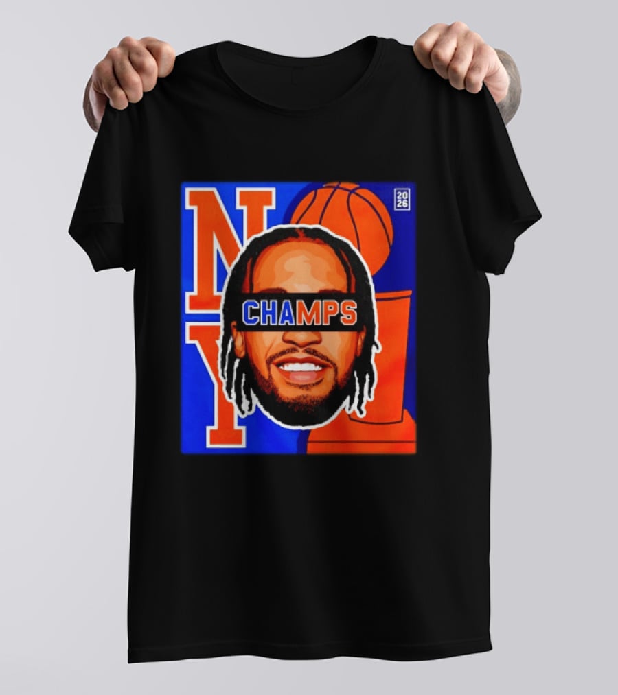Jalen Brunson New York Knicks 2026 Champs Big Head NBA Basketball T-Shirt