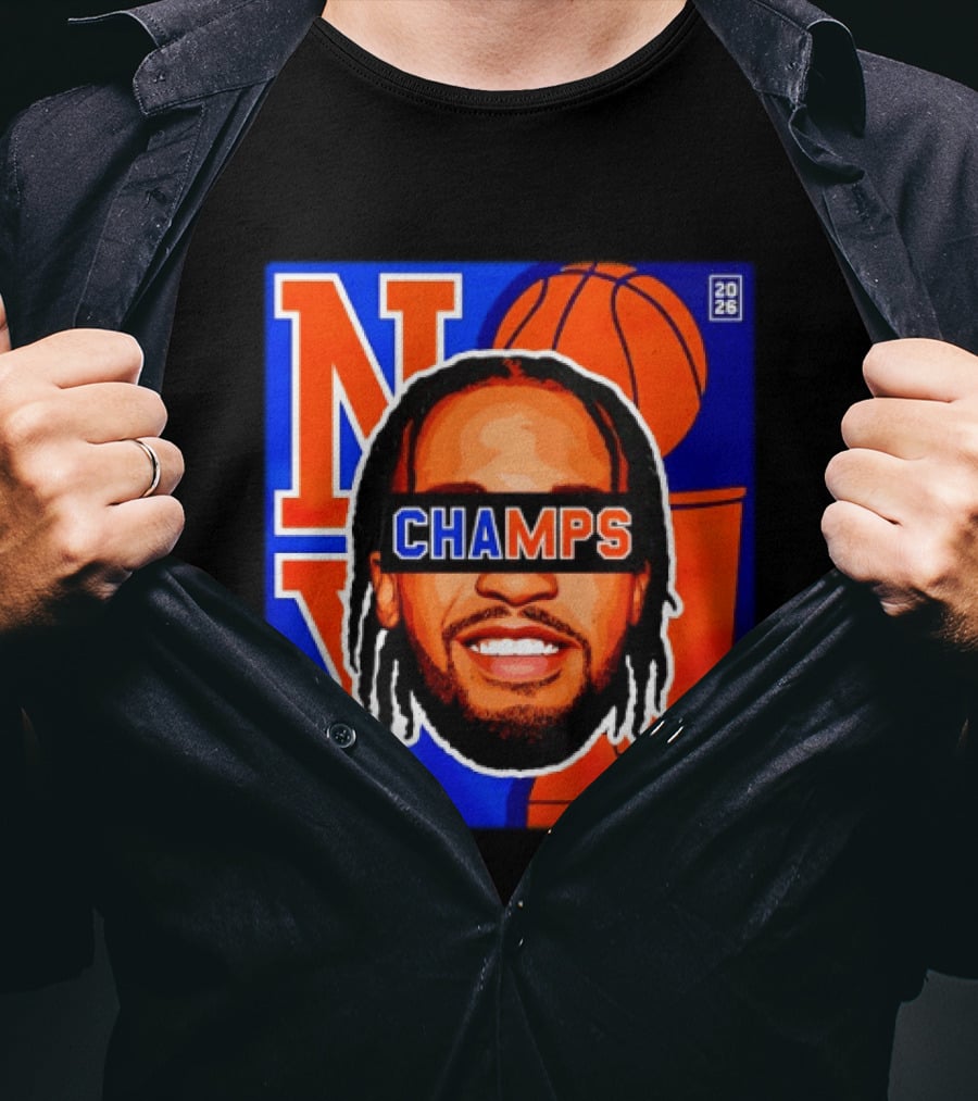 Jalen Brunson New York Knicks 2026 Champs Big Head NBA Basketball T-Shirt