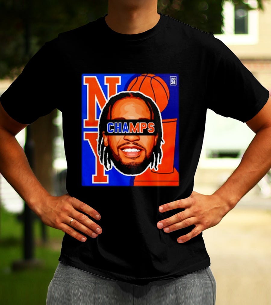 Jalen Brunson New York Knicks 2026 Champs Big Head NBA Basketball T-Shirt