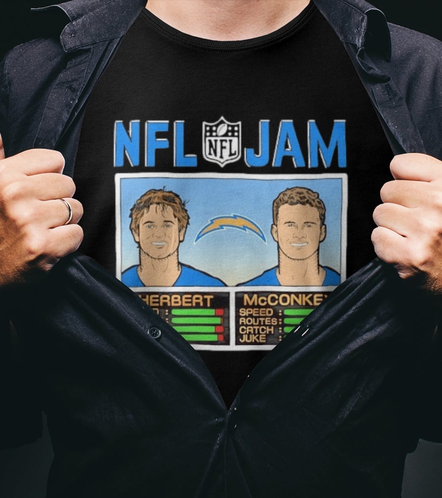 NFL Jam Herbert McConkey Los Angeles Chargers Football T-Shirt