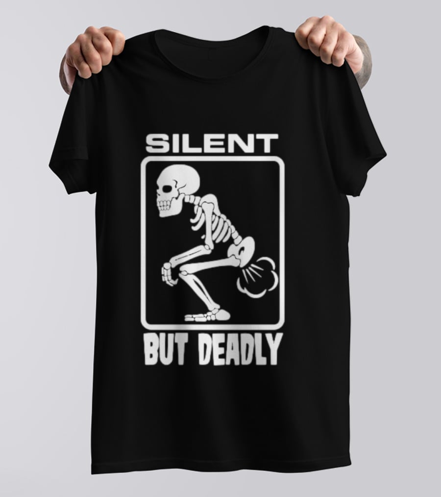 Silent But Deadly Skeleton Funny Halloween T-Shirt
