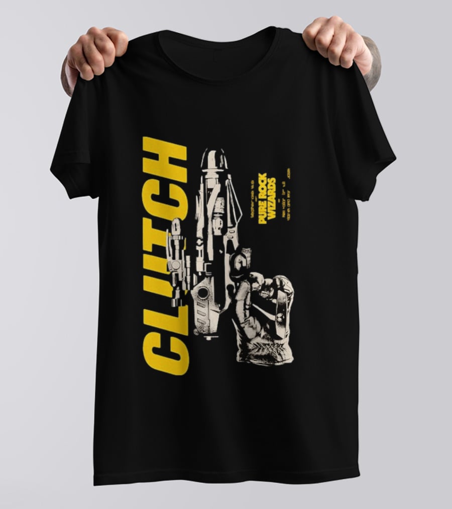 Clutch Pure Rock Wizards Tour Retro Sci Fi Mechanical Arm T-Shirt