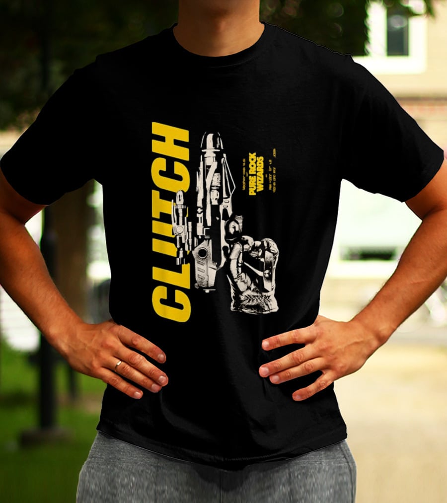 Clutch Pure Rock Wizards Tour Retro Sci Fi Mechanical Arm T-Shirt