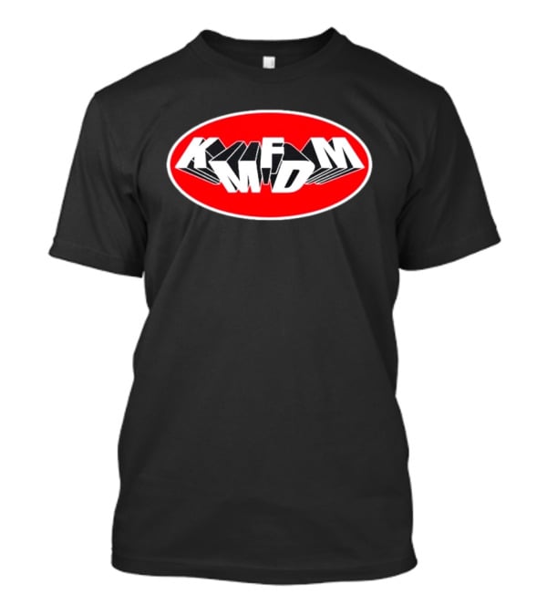 KMFDM Mass Shooting Bold Red Oval T-Shirt