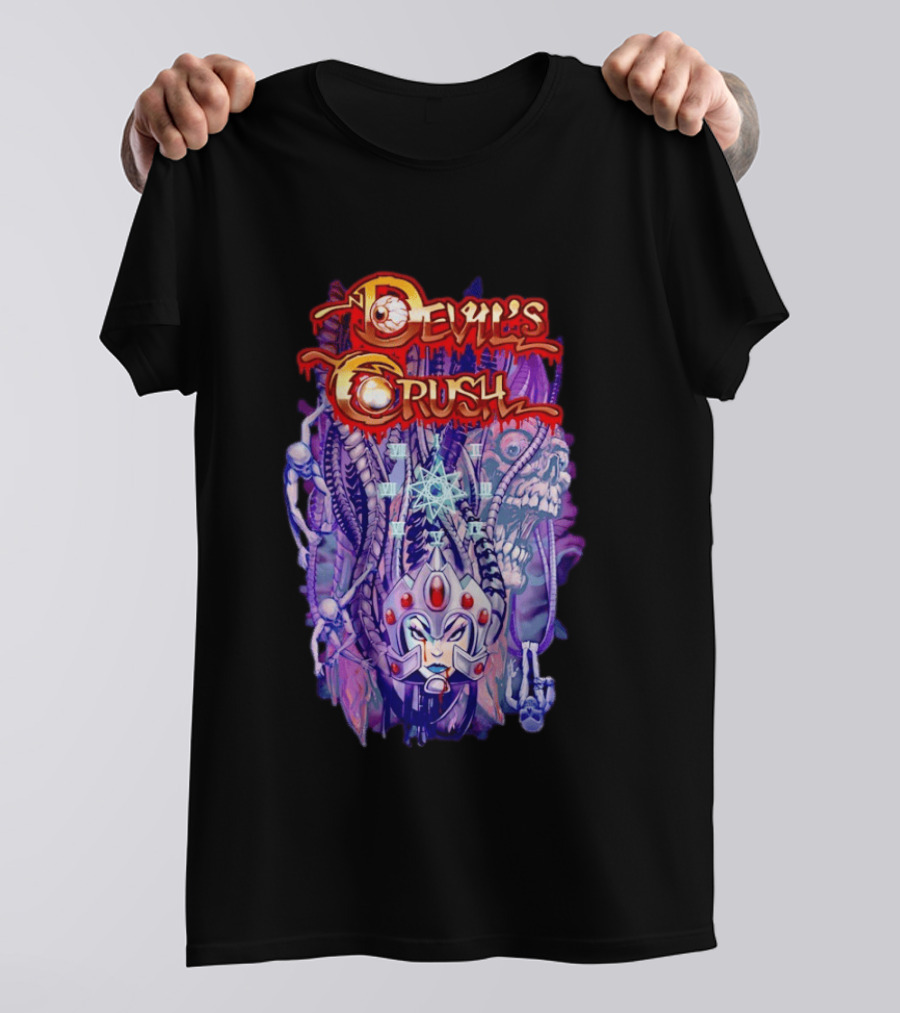 Devil's Crush Alien Skull Warrior With Mystical T-Shirt