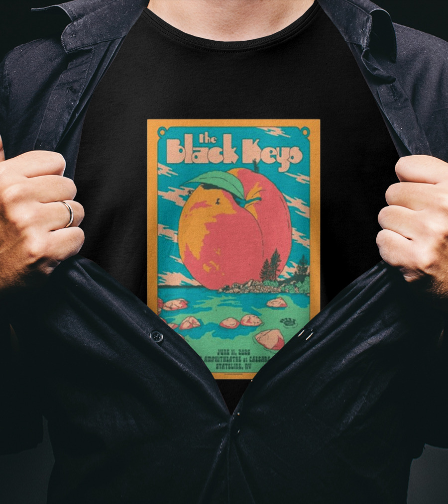 The Black Keys June 11 2026 Lake Tahoe Amphitheatre At Caesars Republic Stateline NV Peach T-Shirt