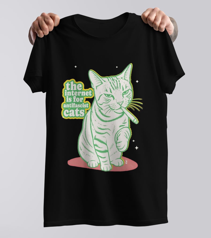 Antifascist Cats Internet Humor Smoky Cat Relaxation T-Shirt