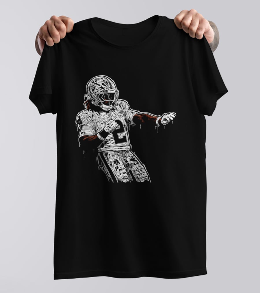 Gardner Minshew Las Vegas Raiders Drip 2 Football Player In Action T-Shirt
