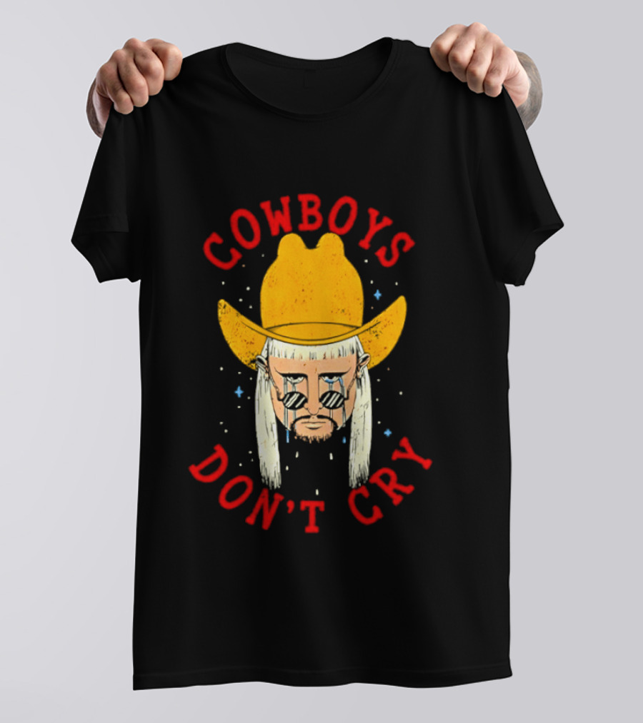 Oliver Tree Cowboys Don't Cry Large Yellow Hat Sad Face T-Shirt