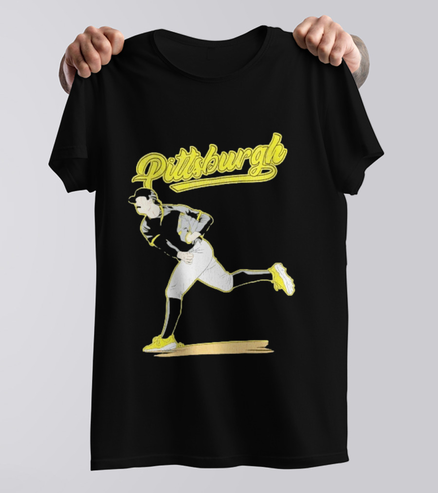 Pittsburgh Pirates Paul Skenes Baseball Player Throwing Action T-Shirt