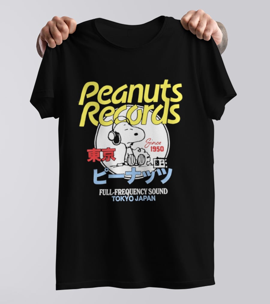 Peanuts Records Since 1950 Full Frequency Sound Tokyo Japan T-Shirt