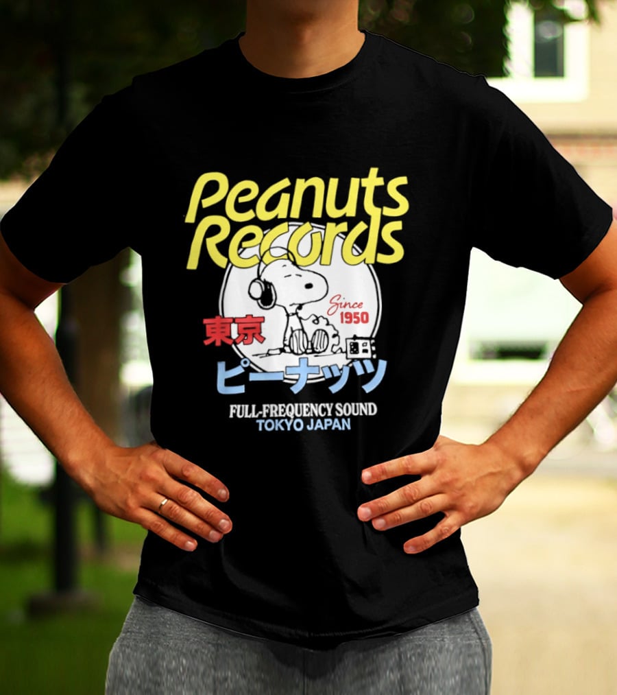 Peanuts Records Since 1950 Full Frequency Sound Tokyo Japan T-Shirt