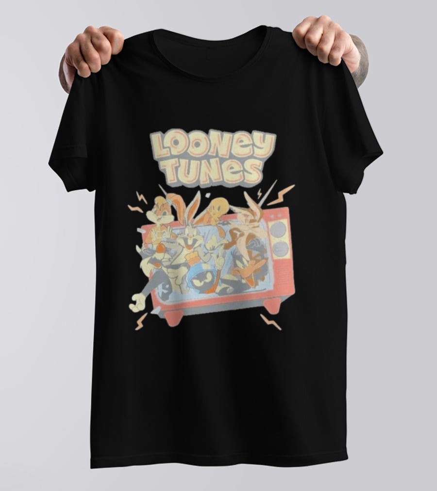 Wbs Shop Looney Tunes Characters In A Retro TV Display T-Shirt