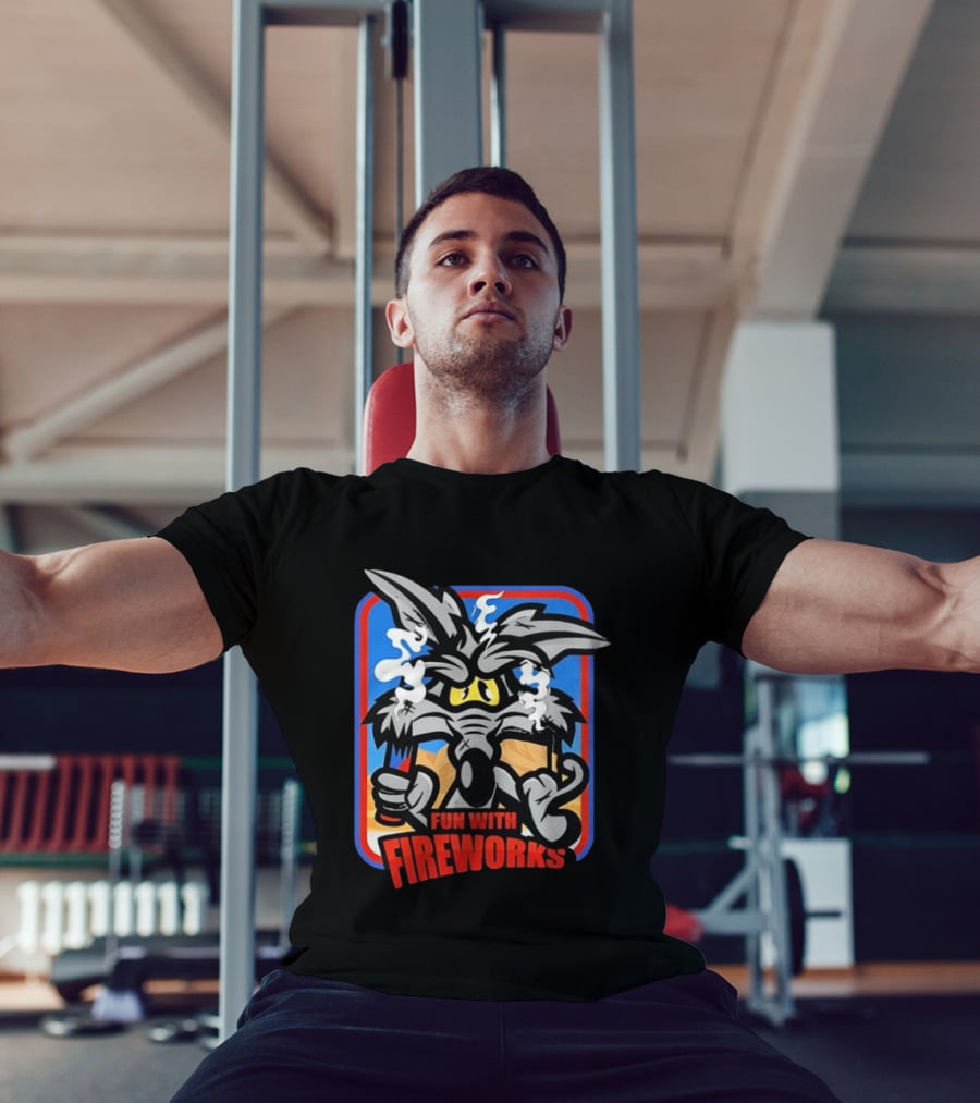 Wile E Coyote Looney Tunes Dynamite Fun With Fireworks T-Shirt