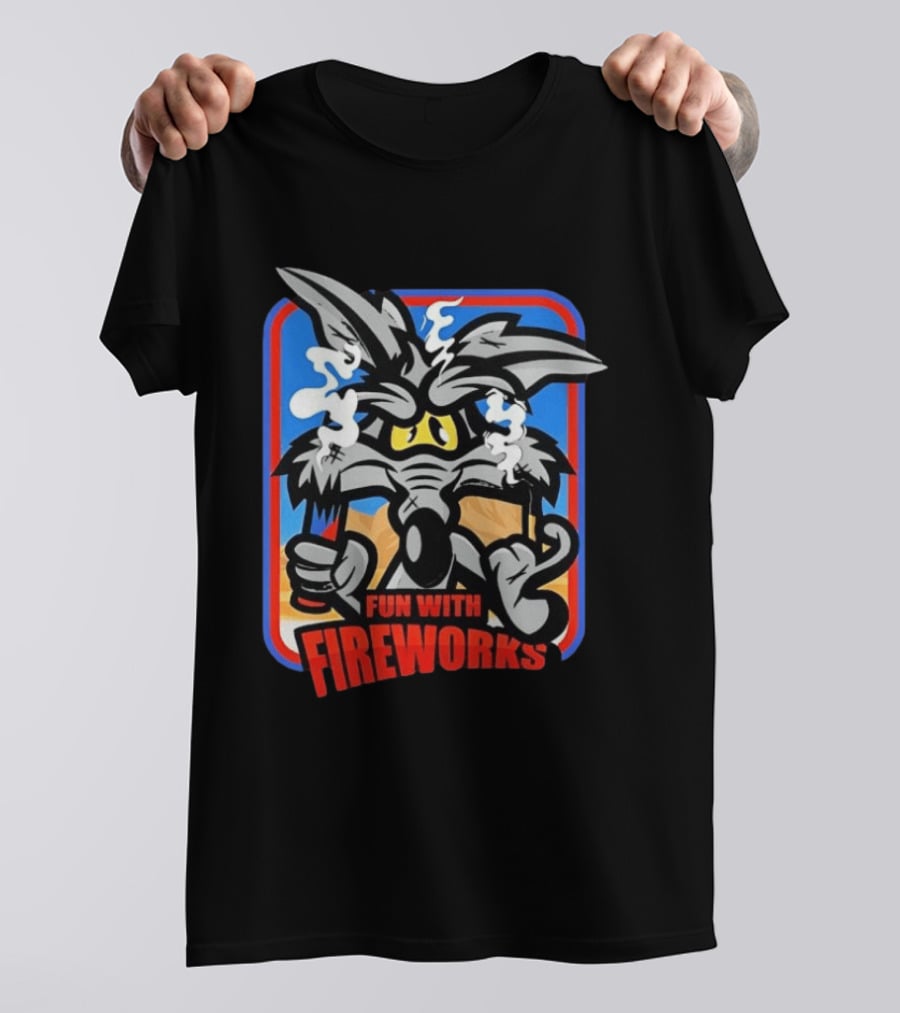 Wile E Coyote Looney Tunes Dynamite Fun With Fireworks T-Shirt