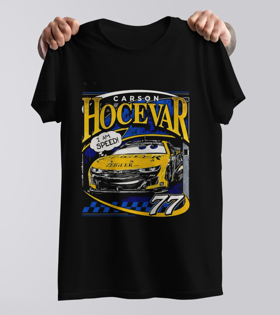 Carson Hocevar Speed Yellow Car 77 Racing T-Shirt