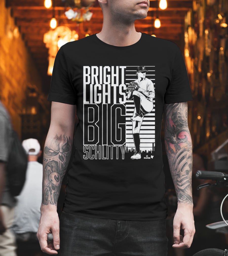 Bright Lights Big Schlitty Cam Schlittler Pitching T-Shirt