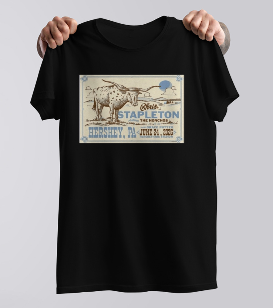 Chris Stapleton All American Road Show Hershey PA June 24 2026 With The Honchos And Grace Potter T-Shirt
