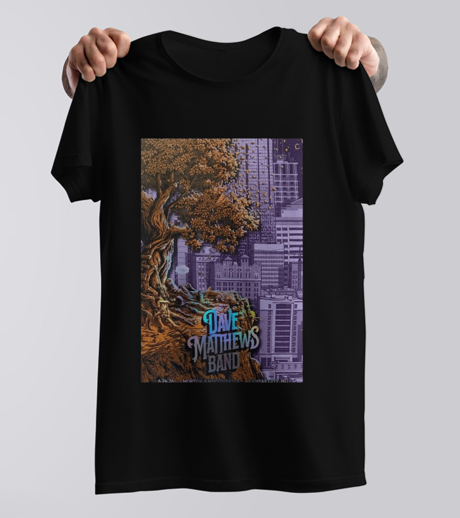 Dave Matthews Band Kansas City June 24 2026 Concert Tree Skyline T-Shirt