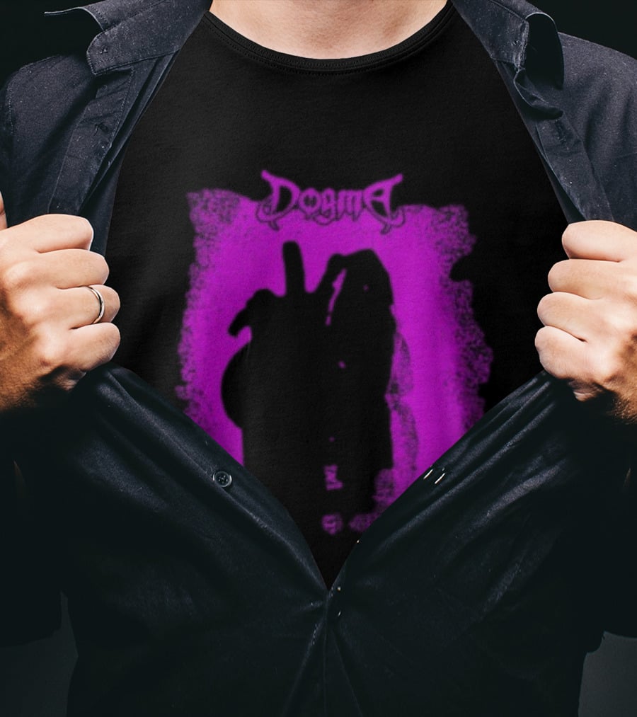 Dogma My Matricidal Purple Gothic Text With Pink Grunge Frame T-Shirt