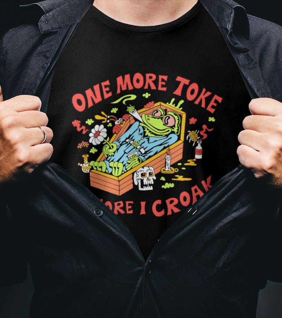 Killer Acid One More Toke Before I Croak Smoking Frog T-Shirt