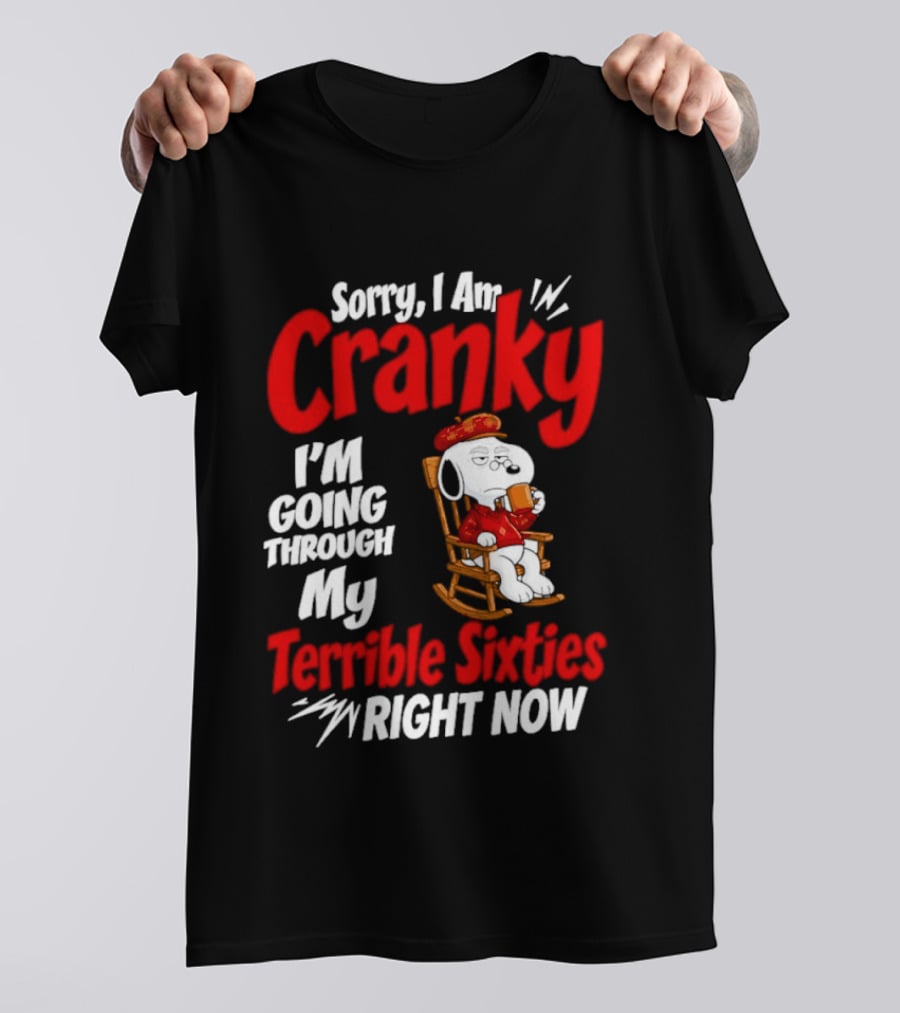 Snoopy Sorry I Am Cranky I'm Going Through My Terrible Sixties Right Now T-Shirt