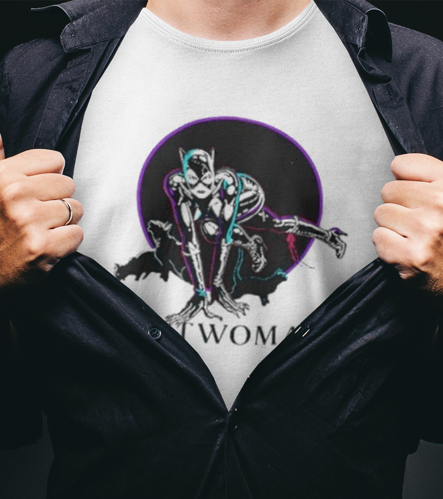 90s Catwoman Neon T-Shirt