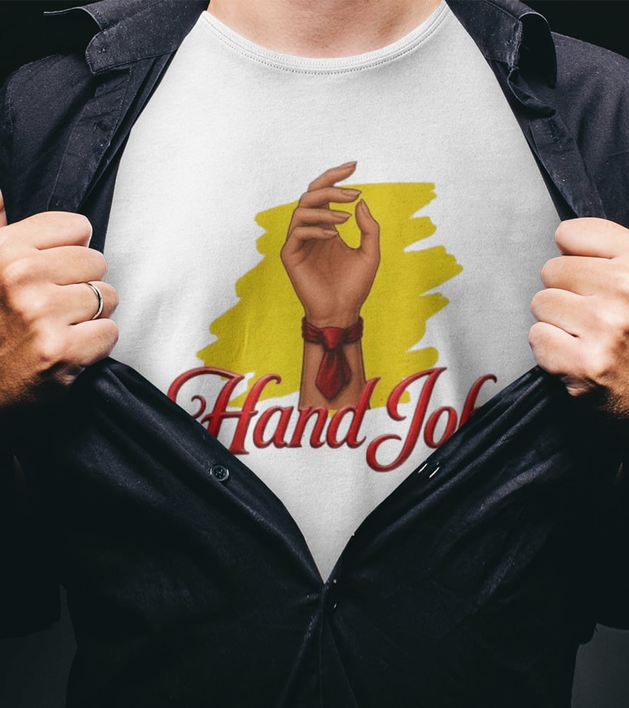 Hand Job Humor Double Entendre Red Tie Playful T-Shirt