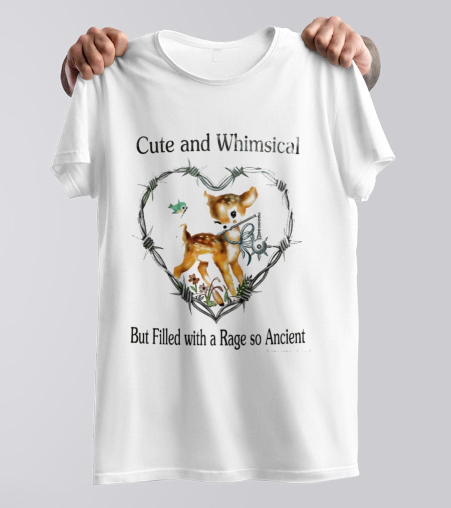 Cute And Whimsical But Filled With A Rage So Ancient Deer Key Heart Floral T-Shirt