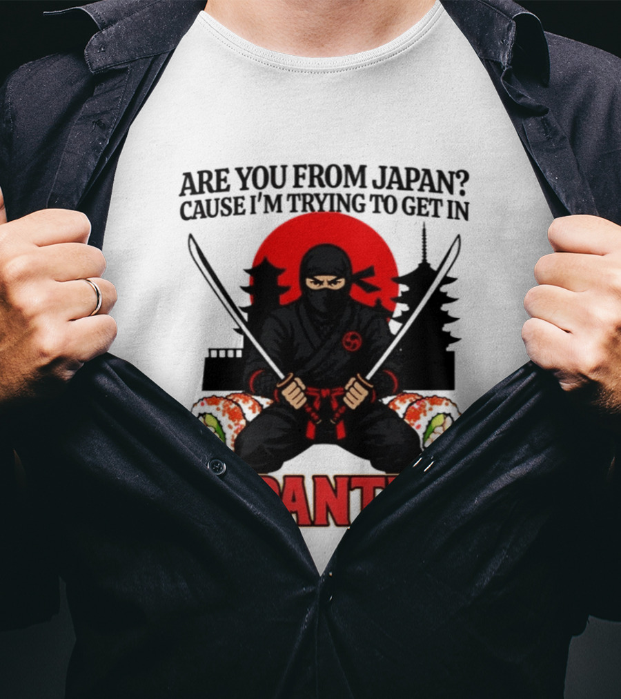 Are You From Japan Cause I'm Trying To Get In Japanties Ninja Pagoda And Red Sun T-Shirt
