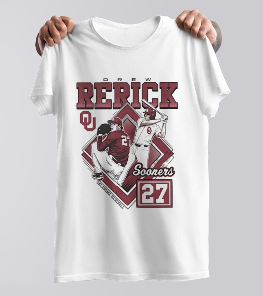 Oklahoma Sooners Drew Rerick Baseball 27 OU T-Shirt