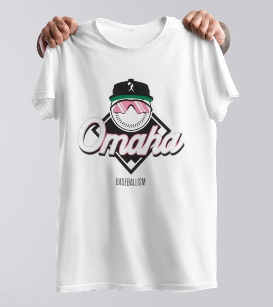 Baseballism Omaha Yuvi Baseball Cap And Sunglasses T-Shirt