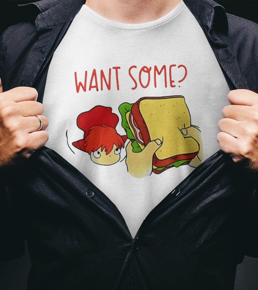 Ponyo Flinching Want Some Sandwich Scene T-Shirt