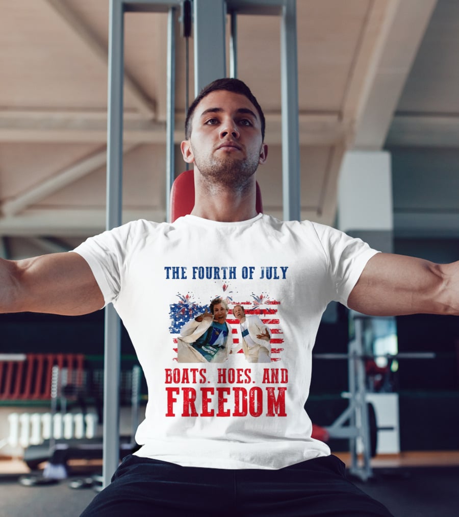 The Fourth Of July Boats Hoes And Freedom Step Brothers Boating Party T-Shirt