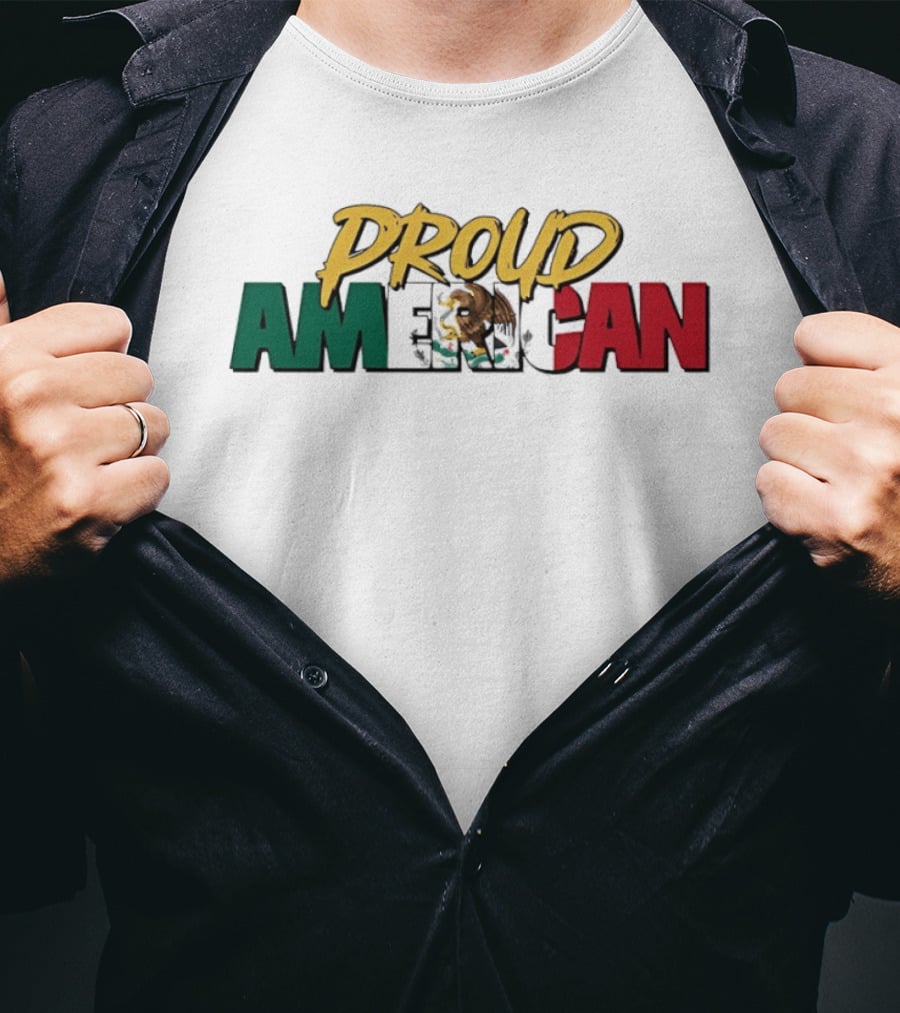 Proud American Mexico Eagle Flag Patriotic T-Shirt