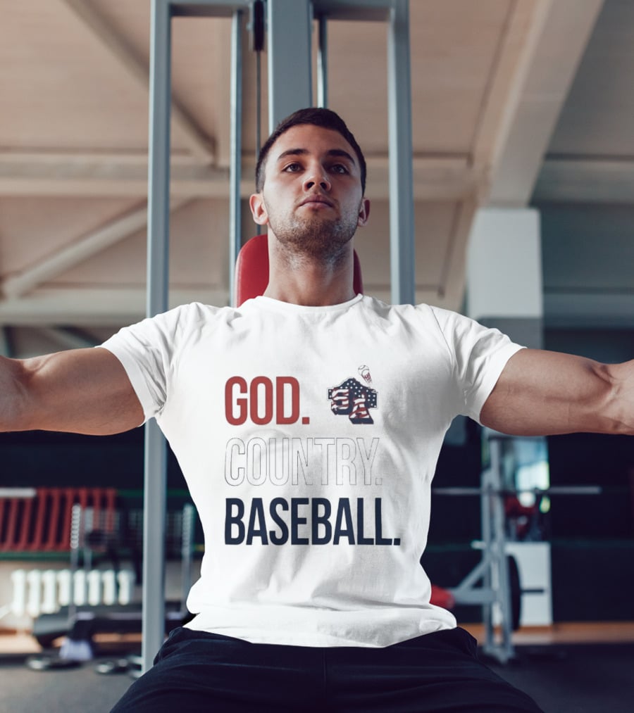 San Antonio Missions God Country Baseball USA Flag Patriotic Grey T-Shirt