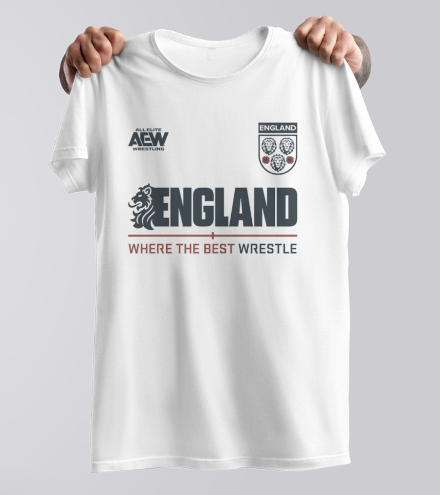 All Elite AEW Wrestling England Where The Best Wrestle Lion Crest T-Shirt