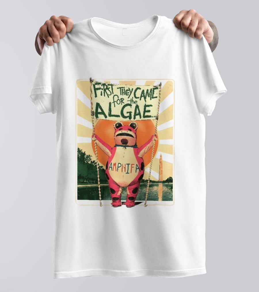 First They Came For The Algae Amphifa Frog Sunburst Protest T-Shirt