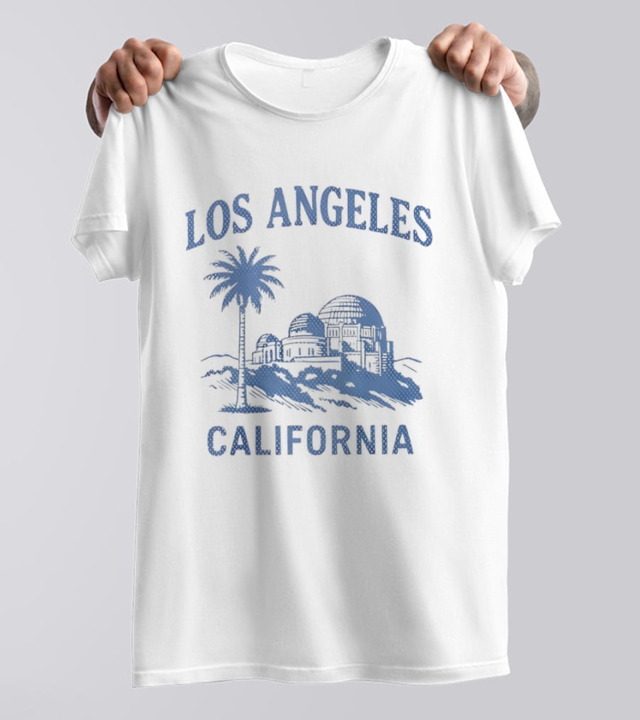 Los Angeles California Palm Tree Observatory Travel City Skyline T-Shirt