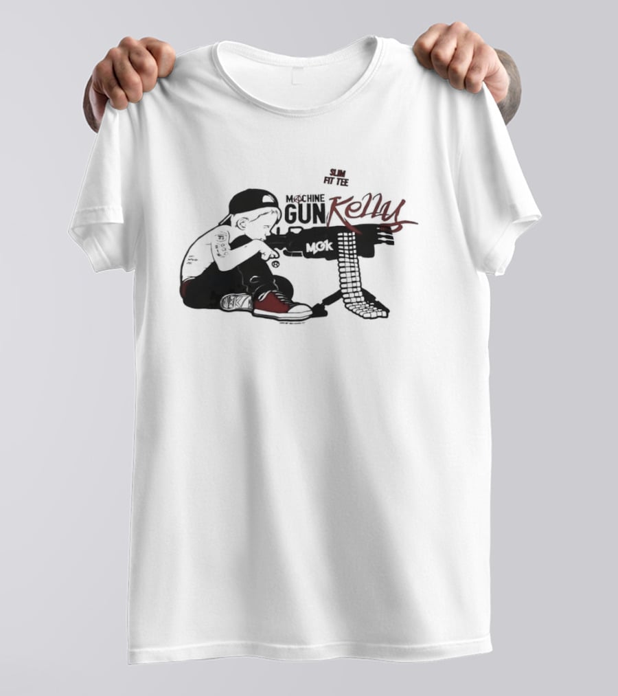 Machine Gun Kelly Slim Fit Black And Red Kid T-Shirt