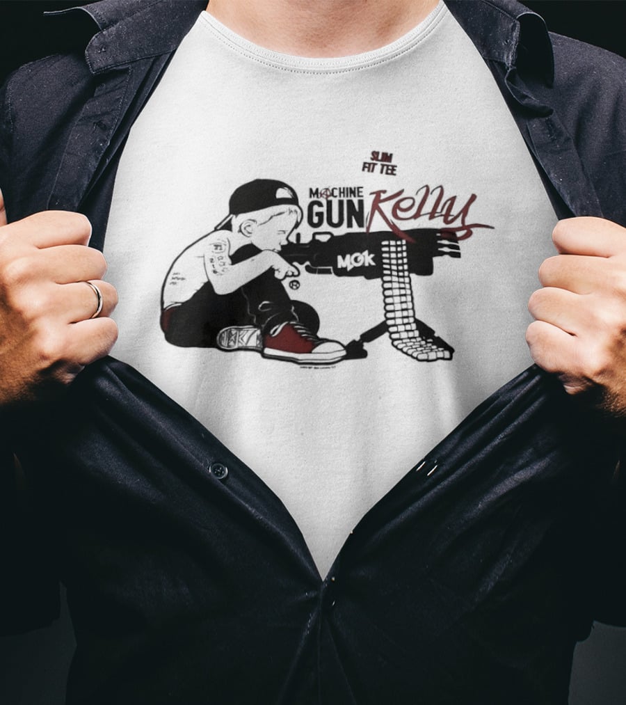 Machine Gun Kelly Slim Fit Black And Red Kid T-Shirt