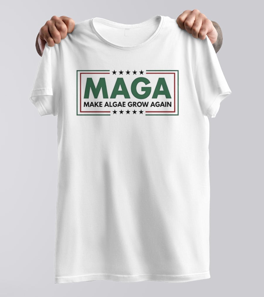 MAGA Make Algae Grow Again Stars Borders T-Shirt